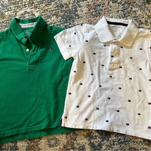Tommy Hilfiger Kids' Green and White Polo Shirts